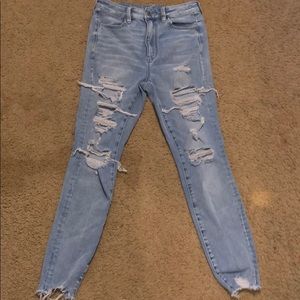 american eagle ripped high rise jeans